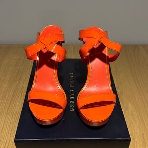 Ralph Lauren Women's Bright Orange Heels